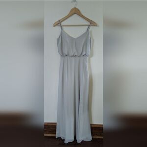 Birdy Grey Gwennie chiffon maxi bridesmaid dress XS Extra Small grey Wtoo Nixon